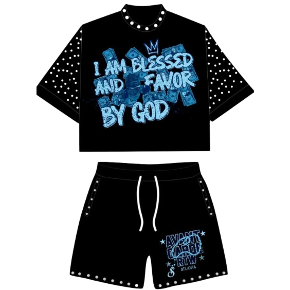 AVANT GARDE RHINESTONE BLACK SET