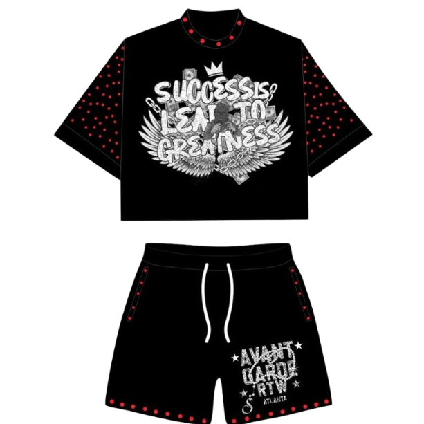 AVANT GARDE BLACK SHORT SET