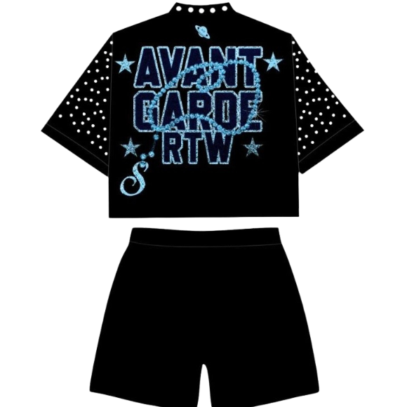AVANT GARDE RHINESTONE BLACK SET