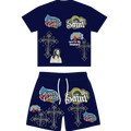 AVANT GARDE BLUE SAINT SHORT SET