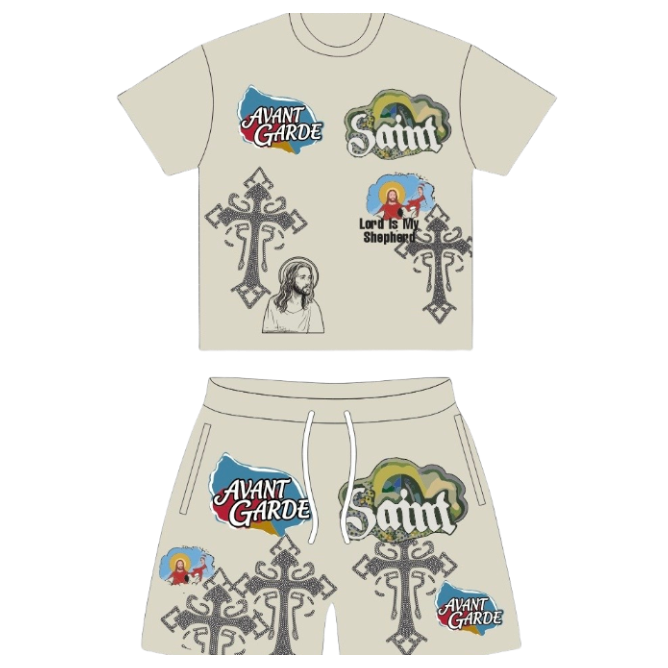AVANT GARDE BLUE SAINT SHORT SET