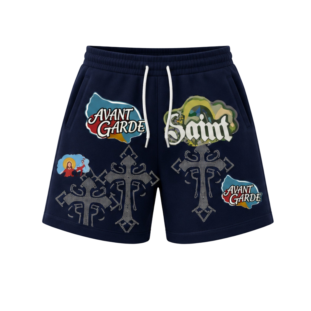 AVANT GARDE BLUE SAINT SHORT SET