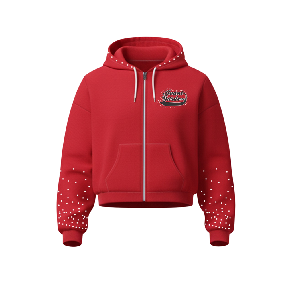 AVANT GARDE VELOUR ZIP (RED)